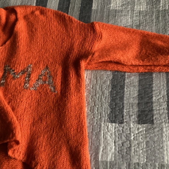 CARLA GIANINNI PARIS OVERSIZED BOXY V NECK ‘KARMA’ ORANGE KNIT SWEATER - Picture 9 of 12